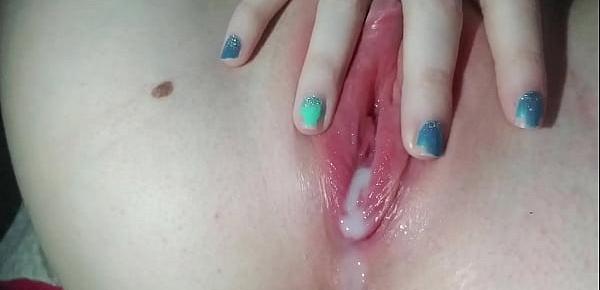  Massive creampie from step brother leaves me gushing with his cum